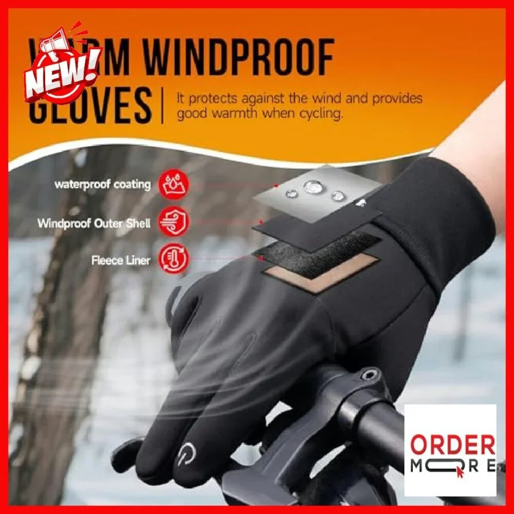 Winter Touchscreen Gloves Windproof Thermal for Running Cycling Skiing